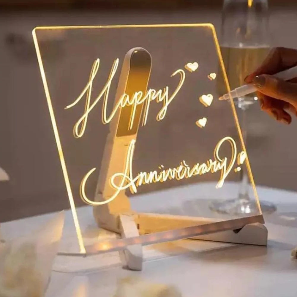 Acrylic Message Note Board LED Lamp F322