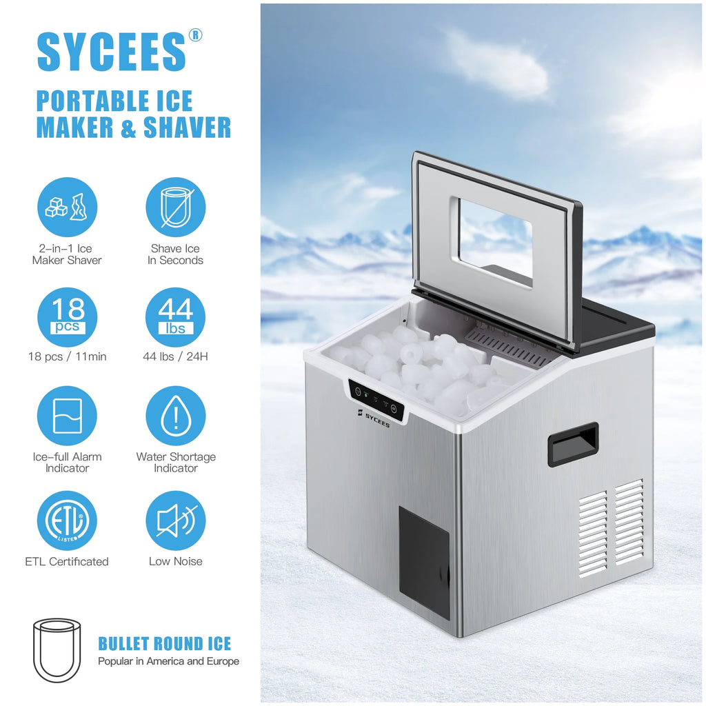2-in-1 Portable Countertop Ice Maker & Shaver Machine L45924