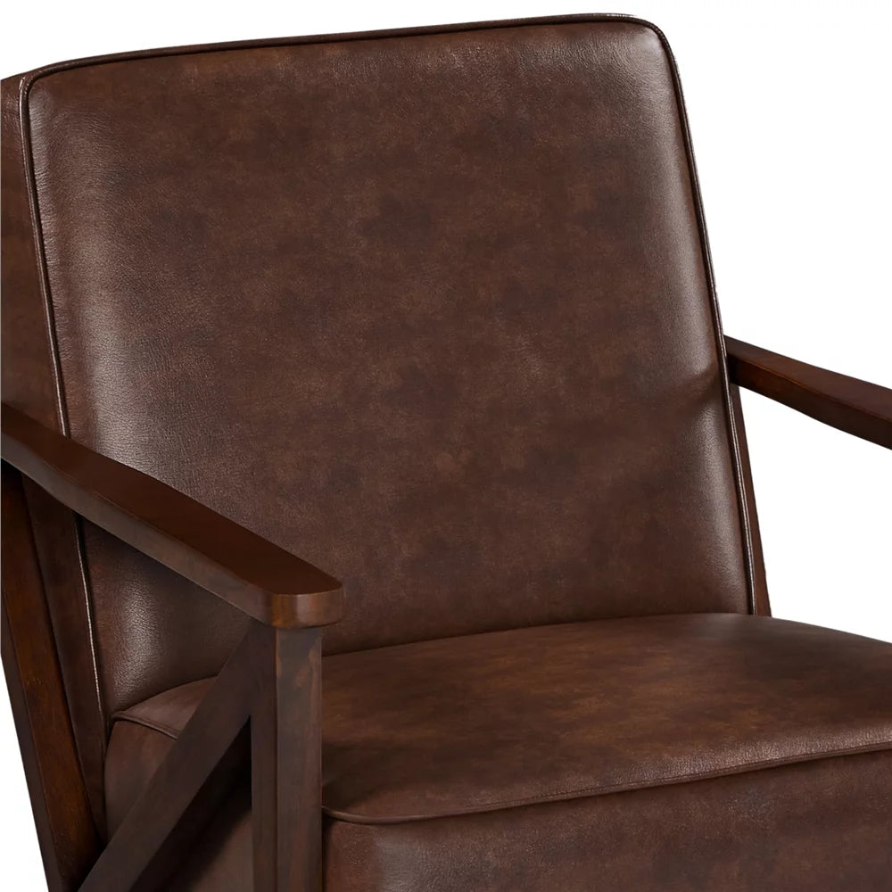 Dark Brown Faux Leather Armchair T75369