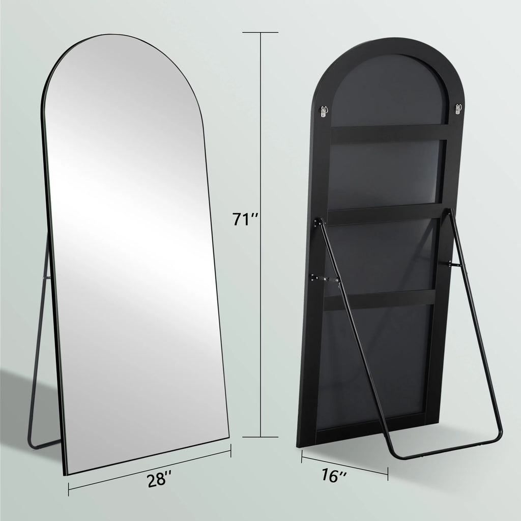 71"×28" Large Full Length Mirror with Stand, Black L272