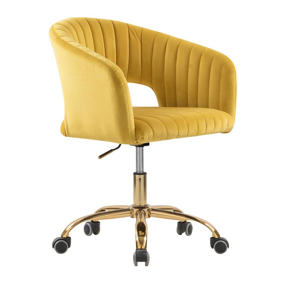 Yellow Velvet Upholstered Task Chair E102