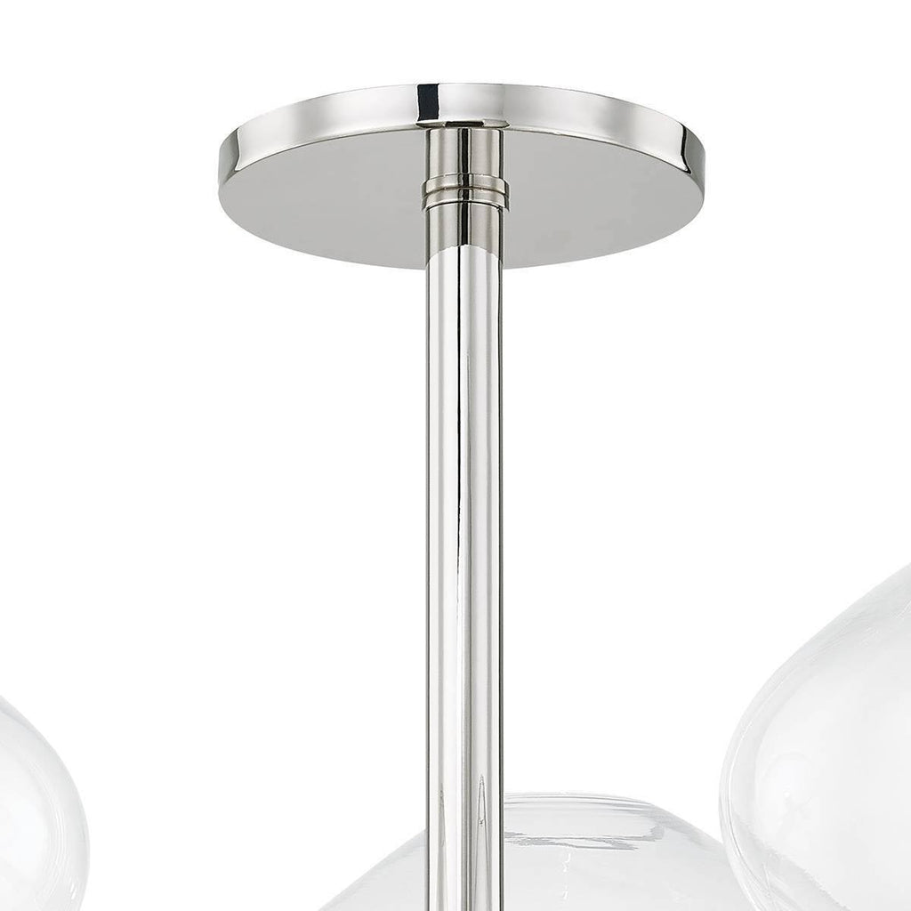 Polished Nickel 3 Light Semi-Flush Mount W9866