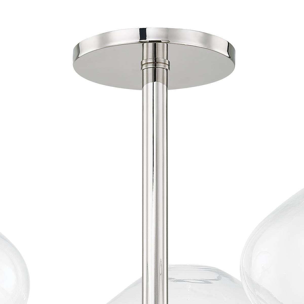 Polished Nickel 3 Light Semi-Flush Mount W9866