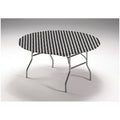 12 Black Checkered Round Disposable Plastic Table Covers F656