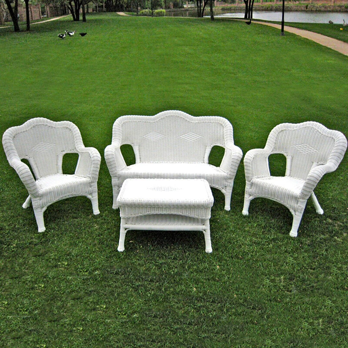 Wicker Resin Patio Conversation Set - Seats 4 Q145024
