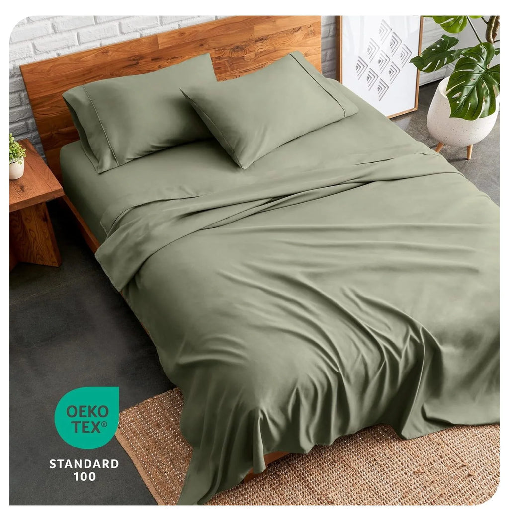 Split King 5 Piece Microfiber Bed Sheet Set with Deep Pockets O73143