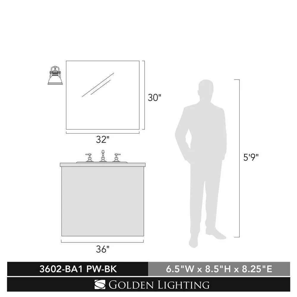 Chrome/Black 1 Light Bath Vanity N8161