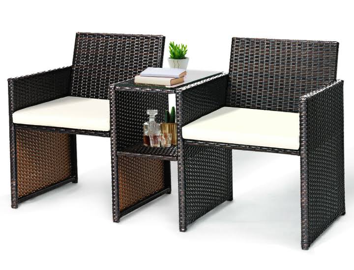Rattan Loveseat Patio Conversational Set M95198