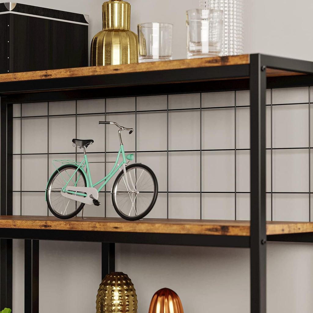 6-Shelf Industrial Etagere Bookcase with Metal Frame M70670