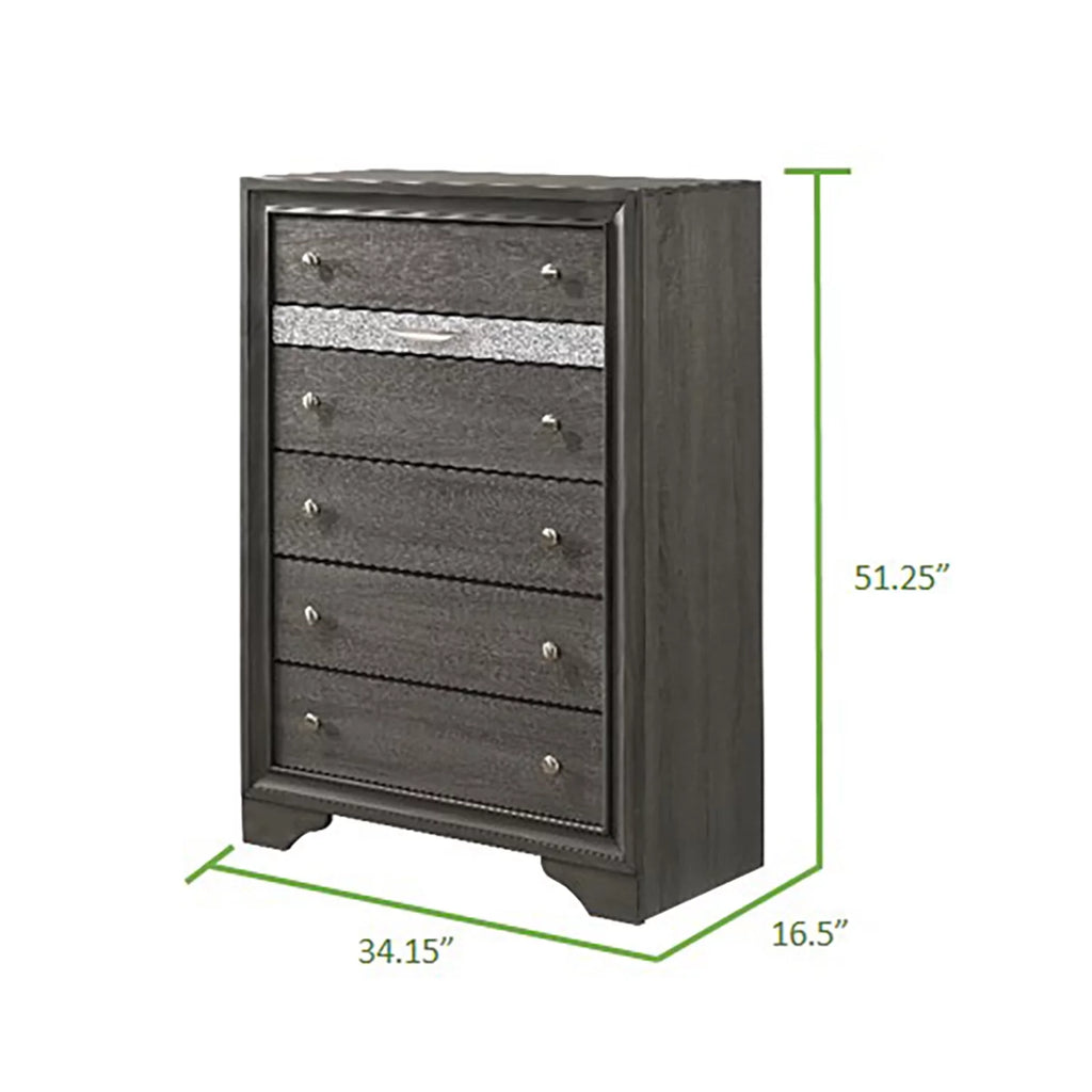 5 Drawer Wood Chest Y874657