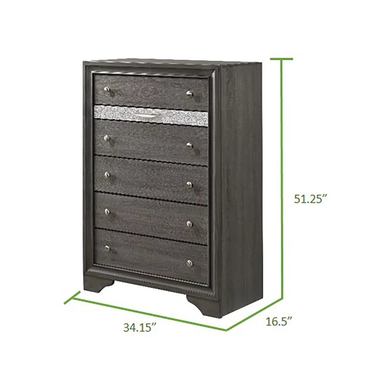 5 Drawer Wood Chest Y874657
