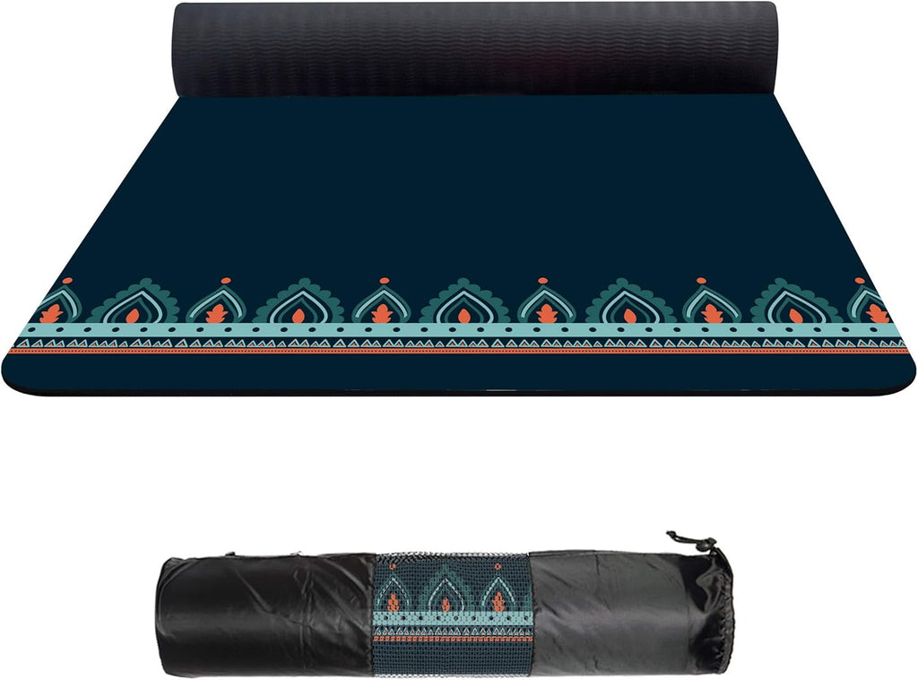 Suede TPE Yoga Mat with Carrying Bag, 72x32 Extra Thick 8MM H799