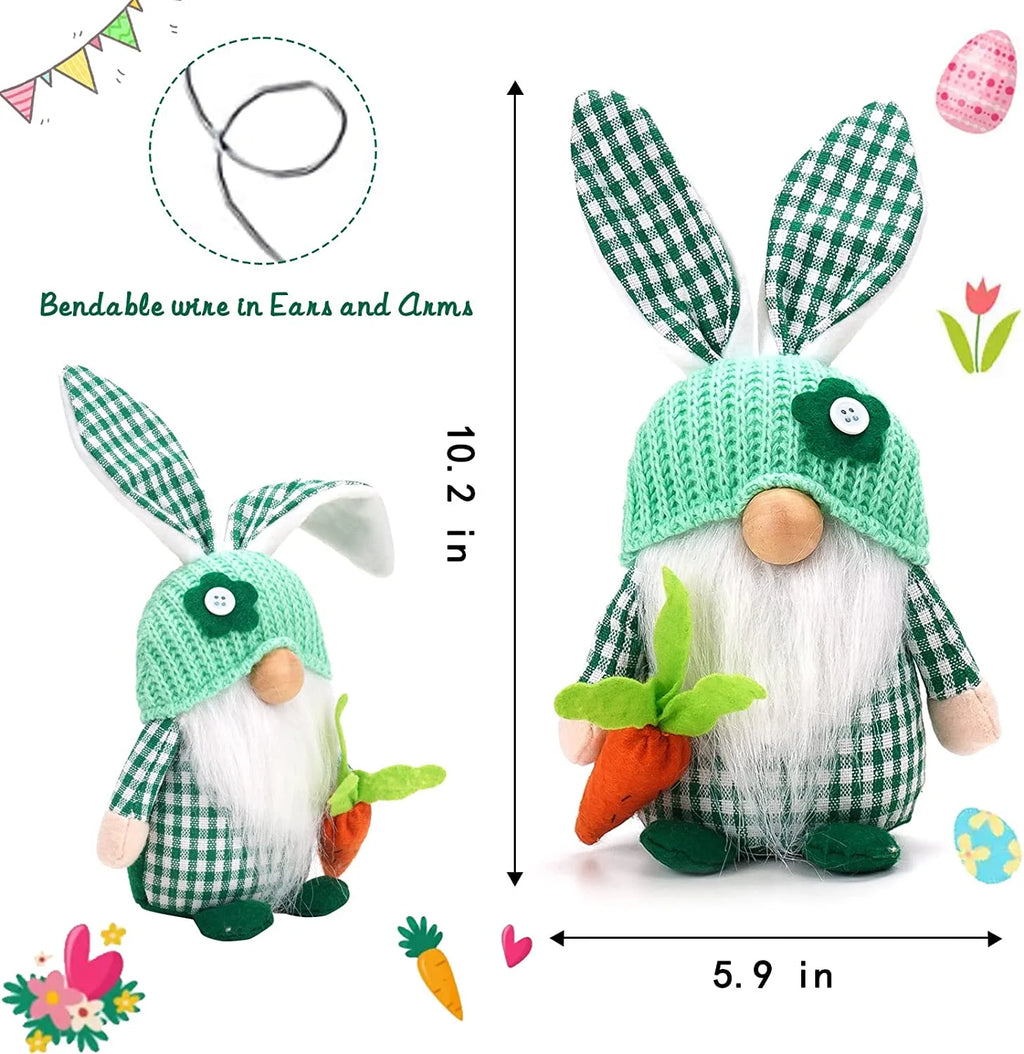 Easter Gnomes Decorations, 2 Pack Plush Gnome House Decor T3071
