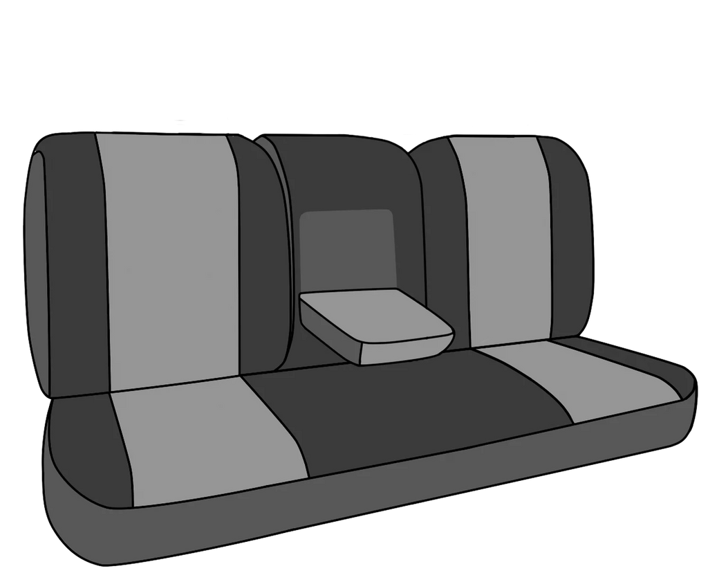 Rear 60/40 Split Back Solid Cushion Seat Covers Black Insert and Trim C456