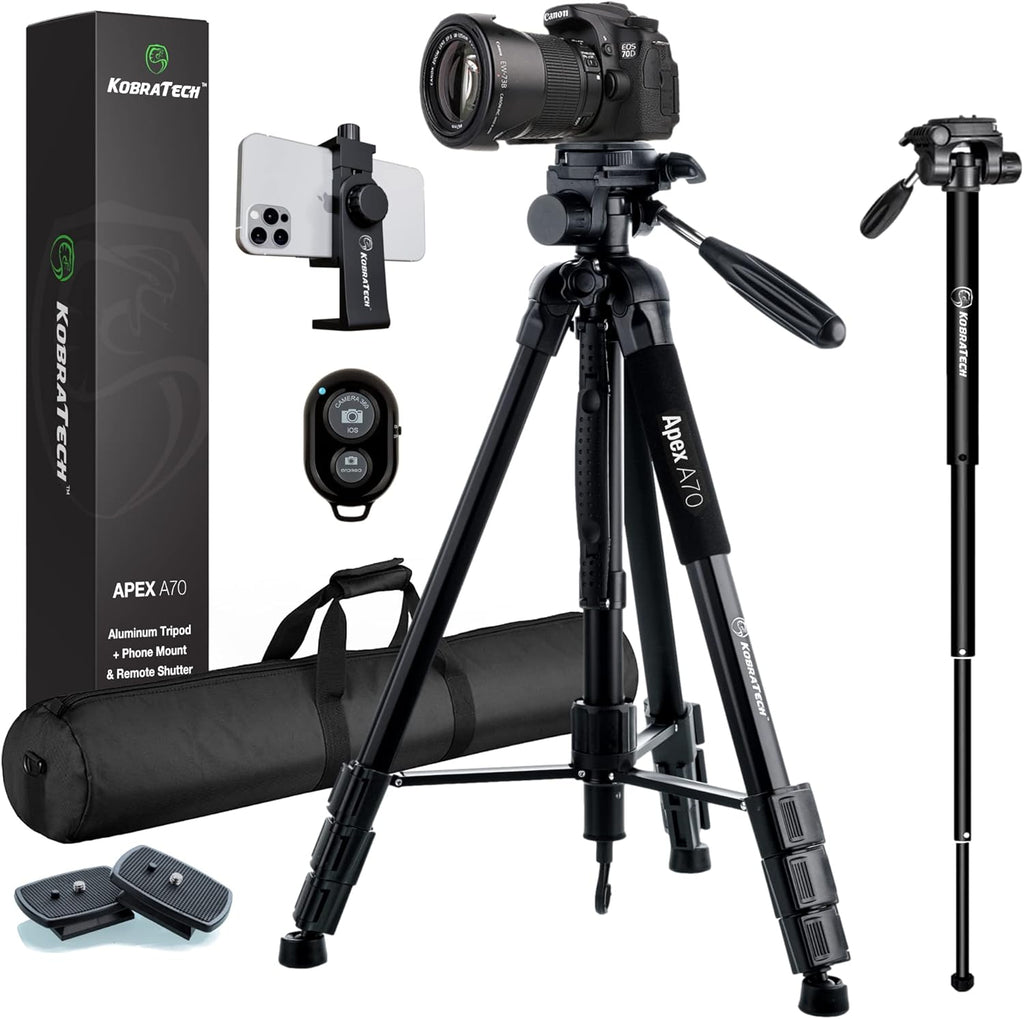 70 Tripod with Bluetooth Remote Shutter, Monopod Pack of 2 U288