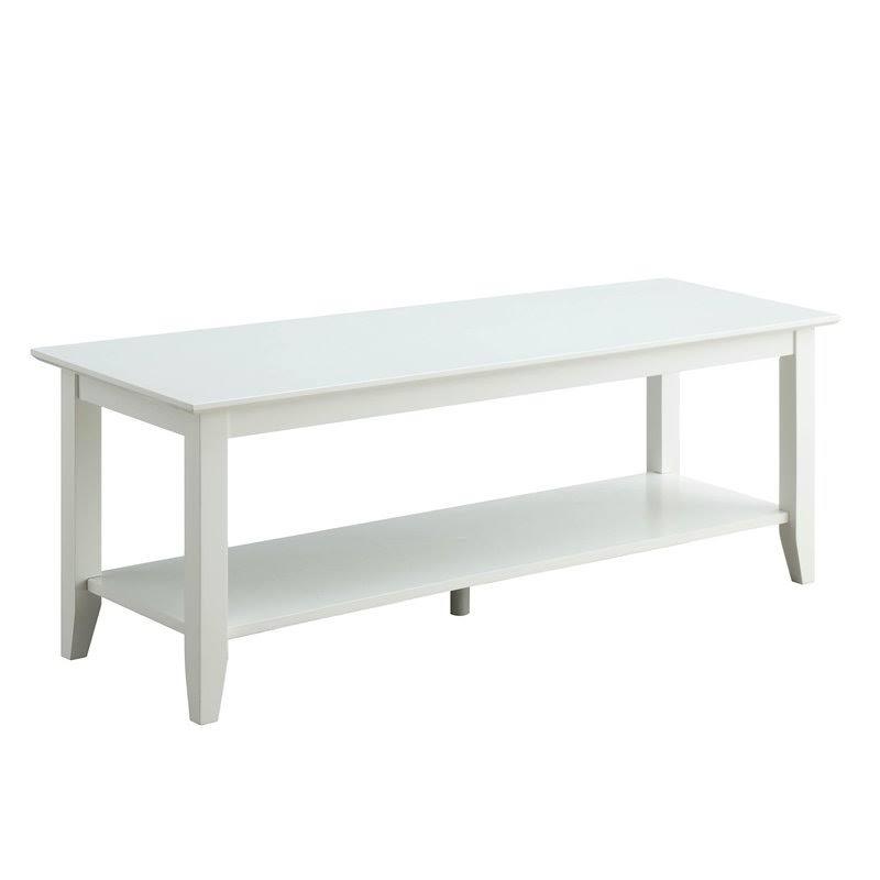 White Coffee Table with Shelf A563