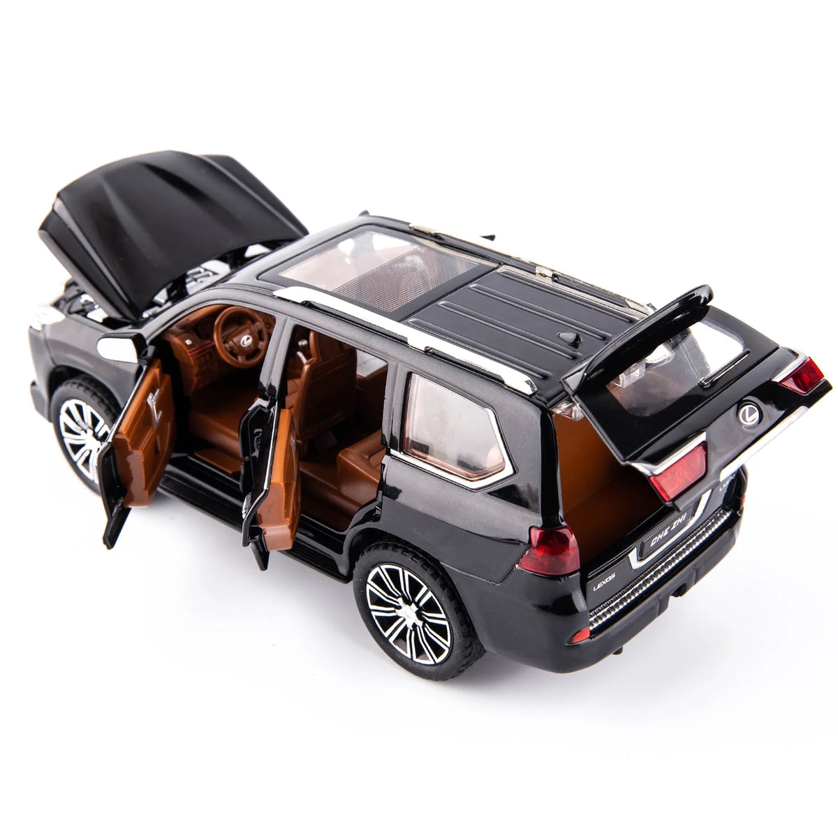 1/24 Lexus 570 Off-Road Luxury SUV Model Car, Zinc Alloy Pull Back Toy Car with Sound and Light I929249