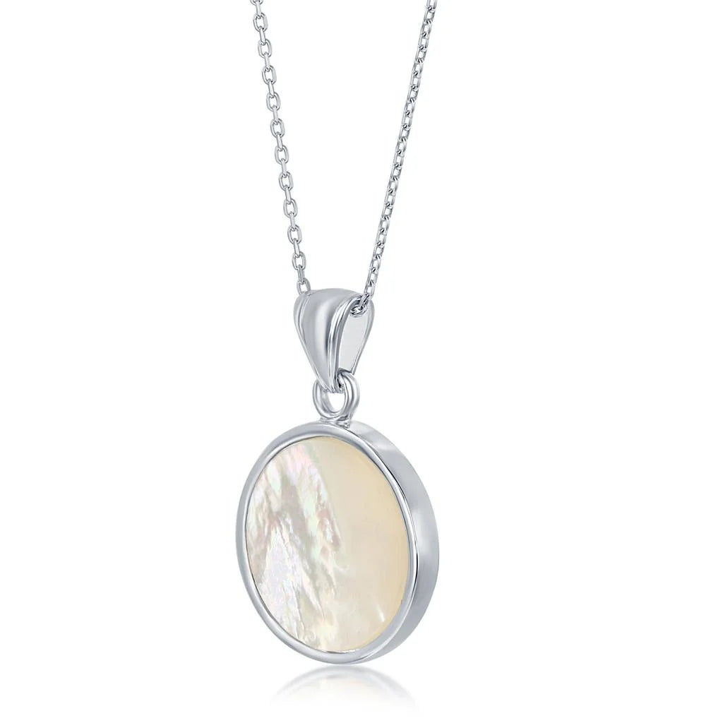 18'' Rose Gold Plated Mother of Pearl Pendant Necklace T194177