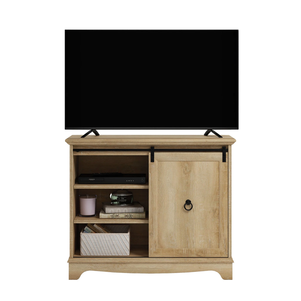 Cafe TV Stand with Storage, for TVs up to 43", Orchard Oak Finish E61170