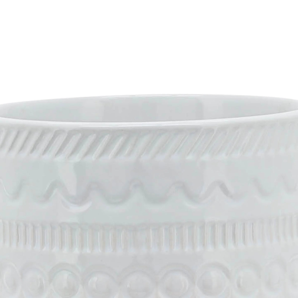 White Ceramic Round Planter with Wood Stand R39906