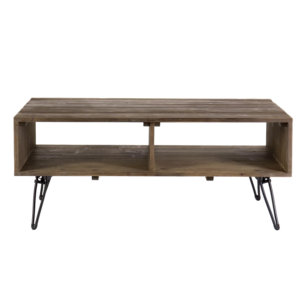 Rustic Farmhouse Coffee Table with Storage E5215