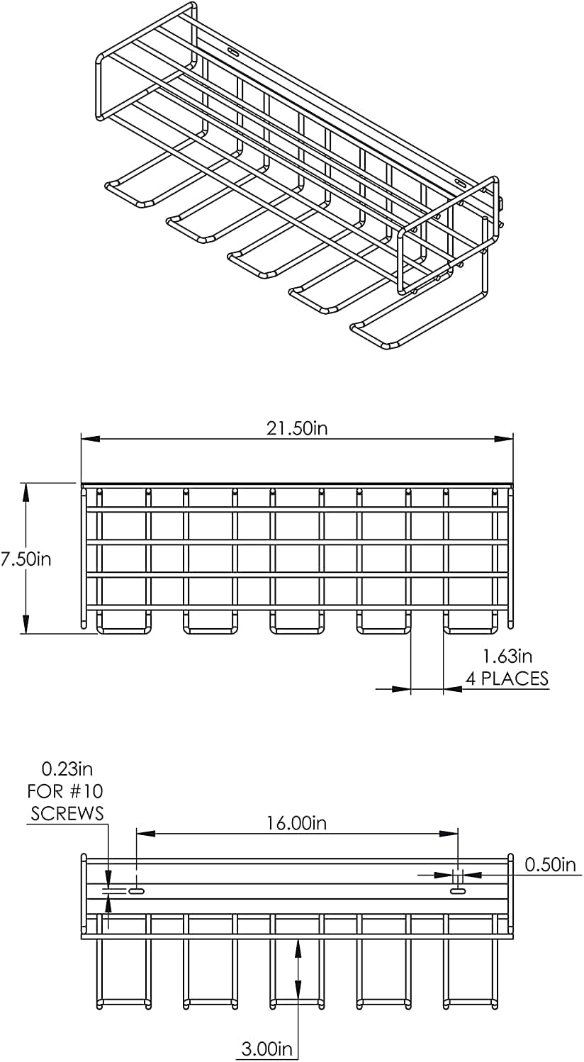 Heavy Duty Floating Tool Shelf 4-Pack Wall Mounted Steel Storage Rack C424