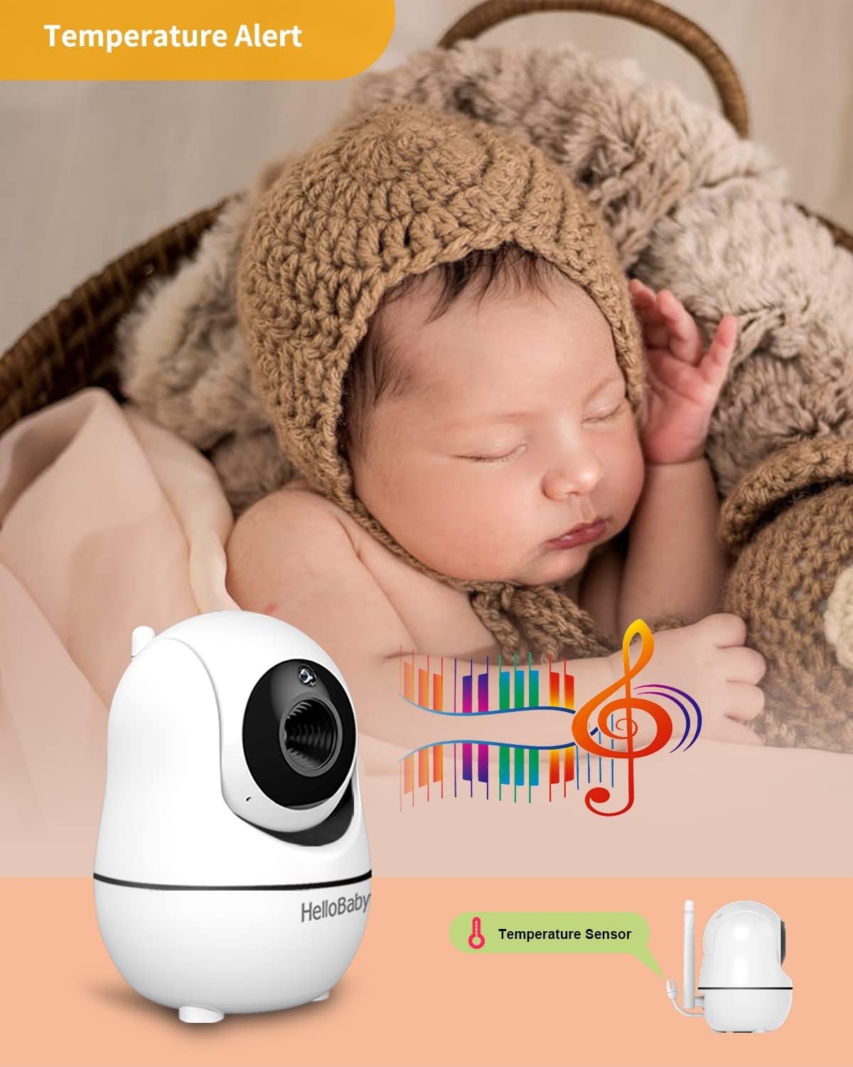 Baby Monitor with Camera and Audio, 3.2'' LCD Screen, Infrared Night Vision, Two Way Audio Y292