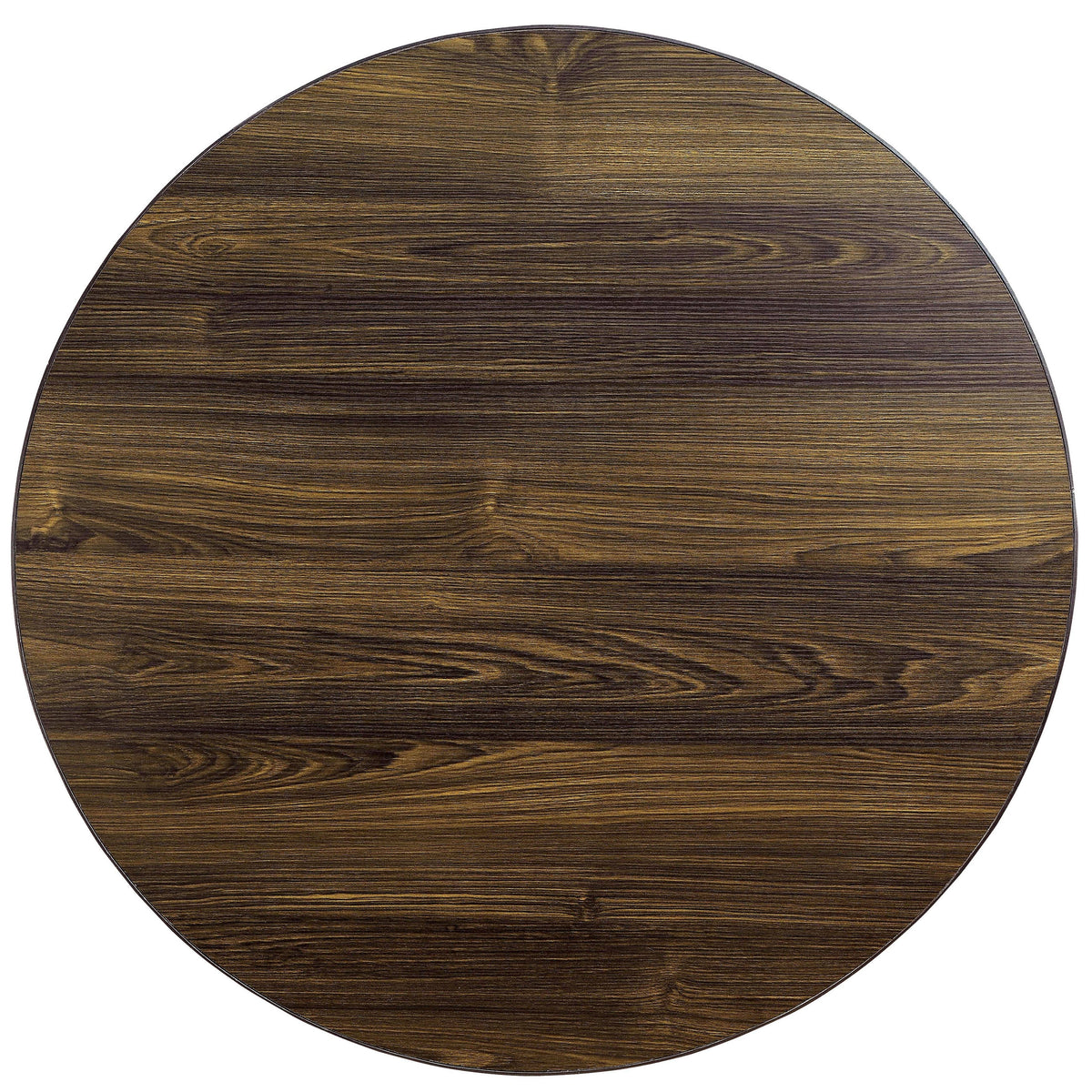 Walnut-Finished Wood/Veneer 48-Inch Round Industrial Dining Table R323