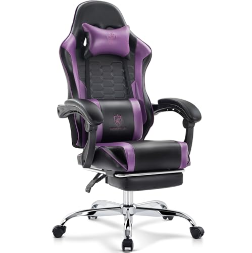 Black Green Ergonomic Gaming Chair with Footrest and Massage Lumbar Support B87175