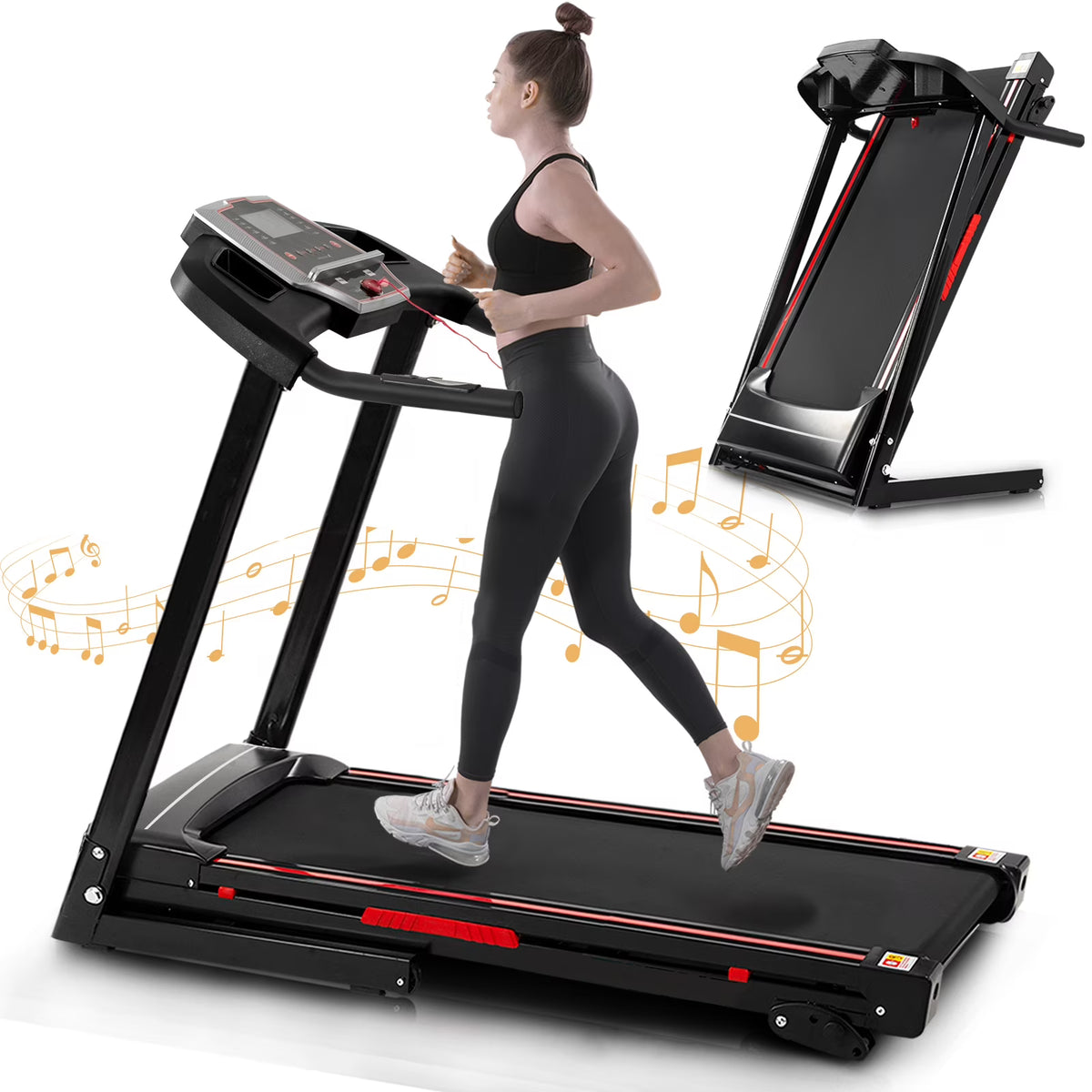 Folding Treadmill Electric 3.5 HP Running Machine with Incline C385