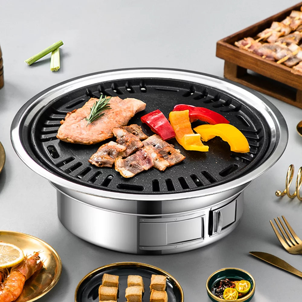 Charcoal Grill Non-stick Portable Stainless Steel BBQ Grill L81612