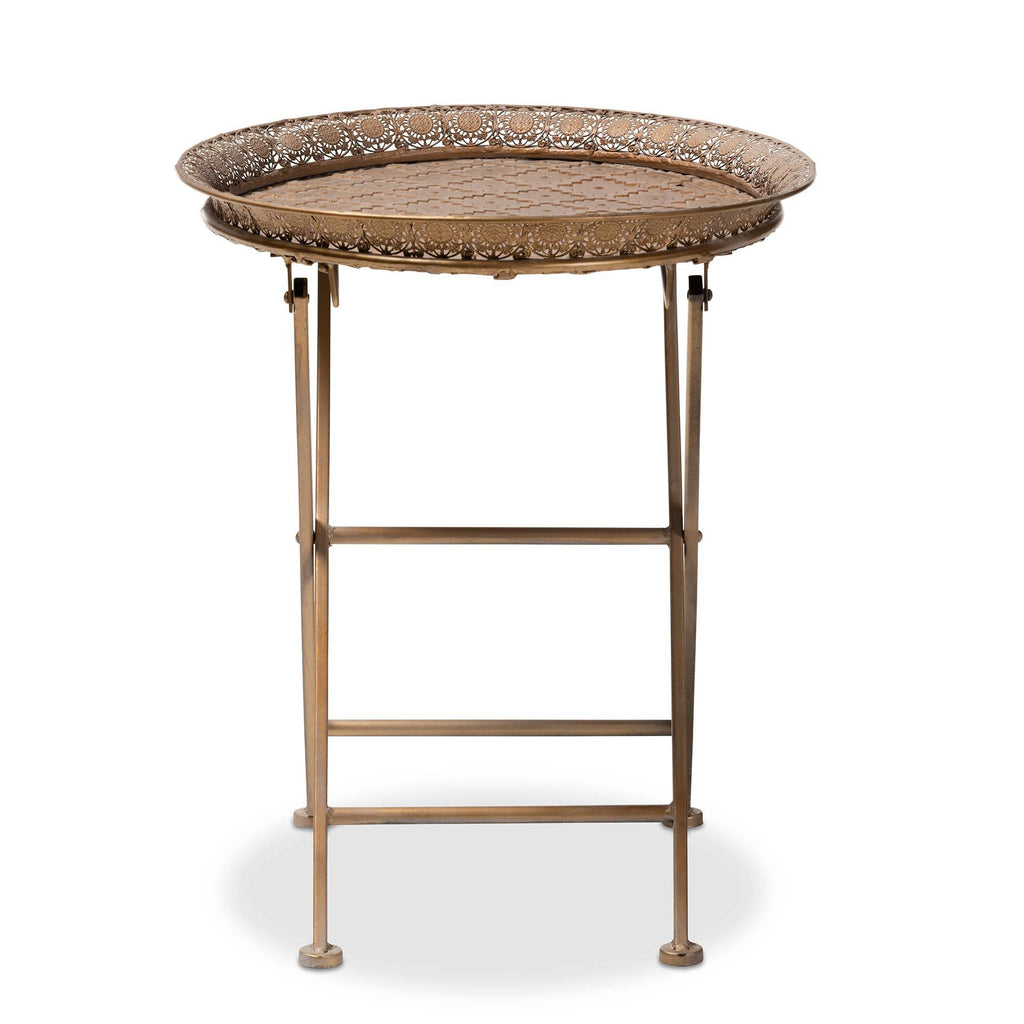 Gold-Tone Metal Folding Tray Table S749