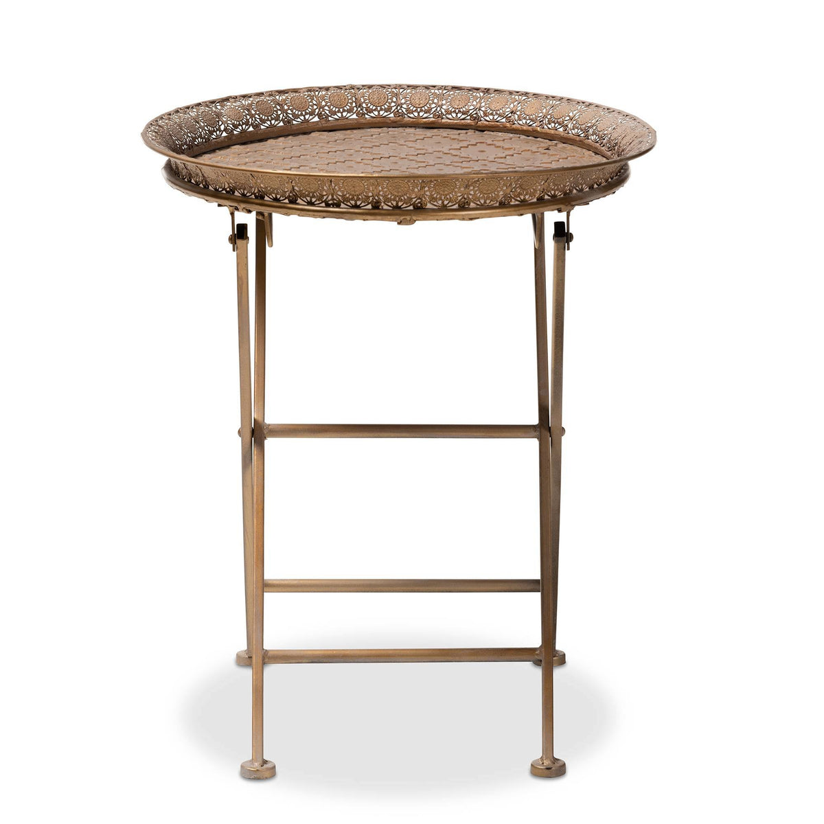 Gold-Tone Metal Folding Tray Table S749