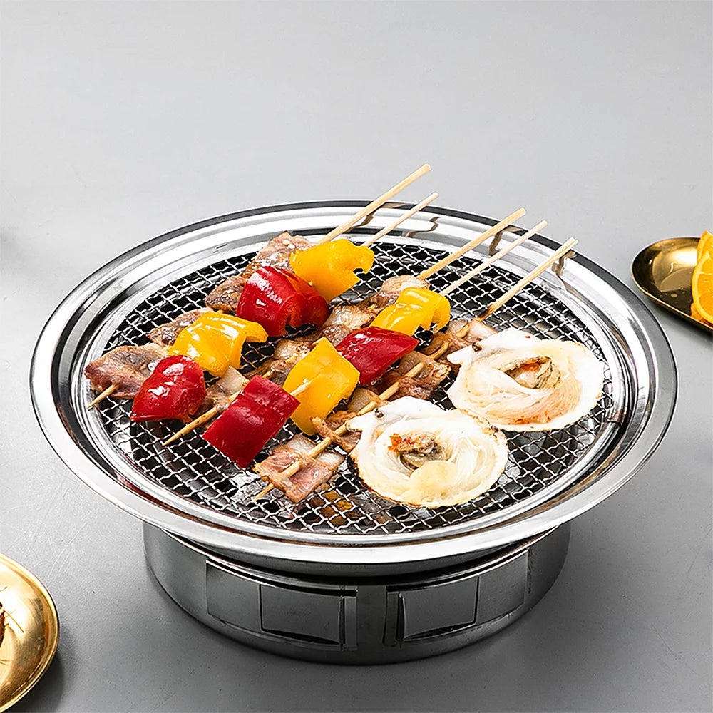 Charcoal Grill Non-stick Portable Stainless Steel BBQ Grill L81612