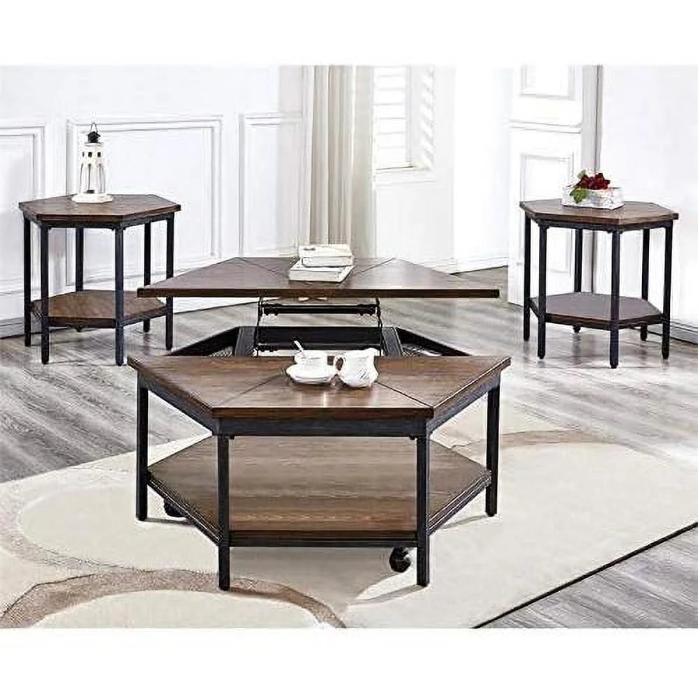 Metal Hexagon End Table G23162