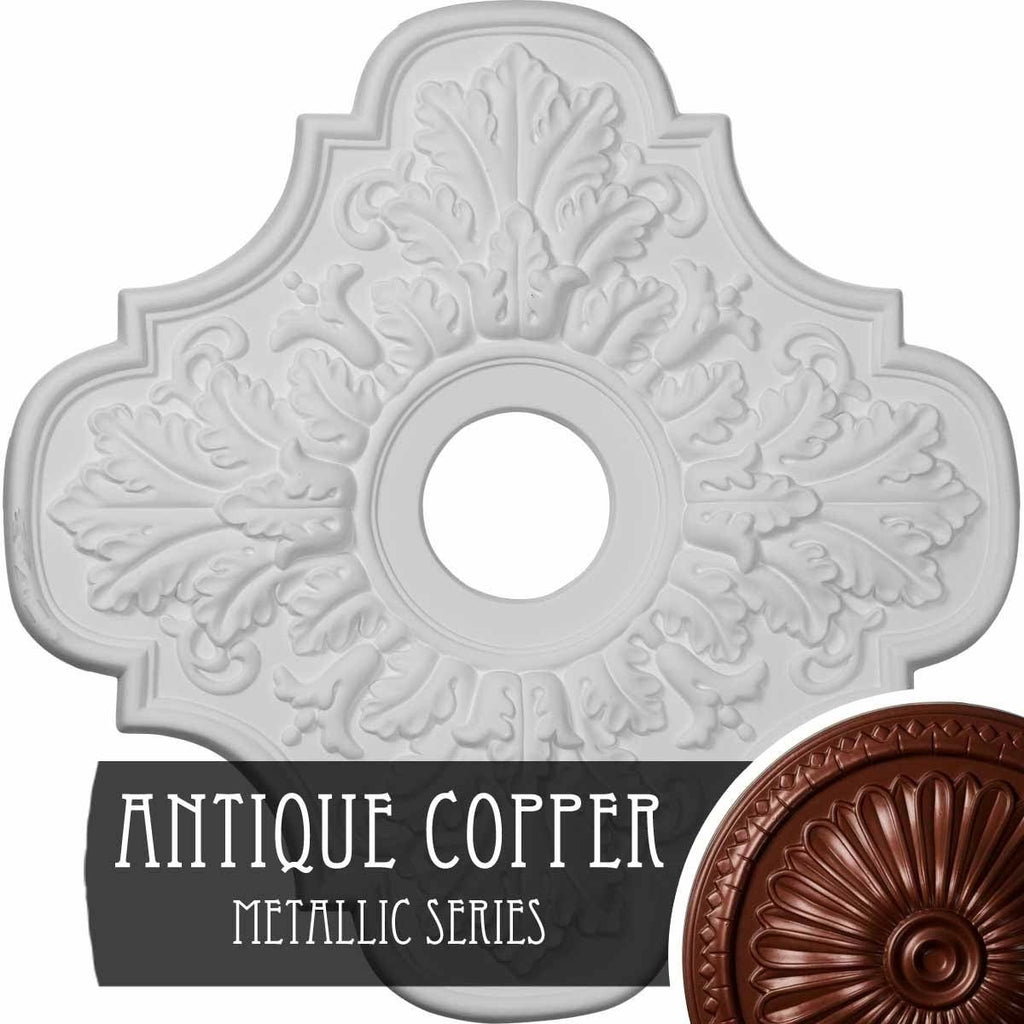 17 3/4x22OD x 3 1/8x22ID x 1x22P Ceiling Medallion, Hand-Painted I9680