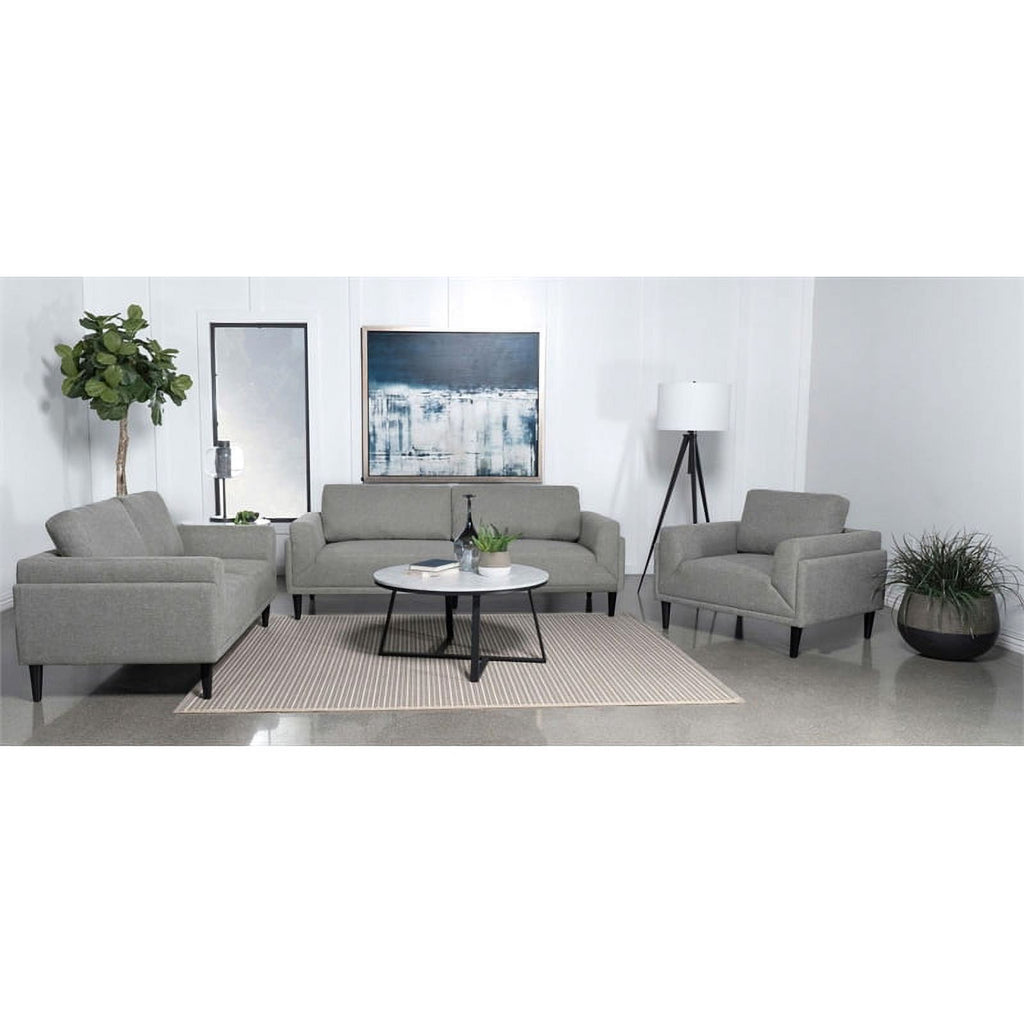 3-Piece Upholstered Fabric Sofa Set in Gray L7100