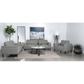 3-Piece Upholstered Fabric Sofa Set in Gray L7100