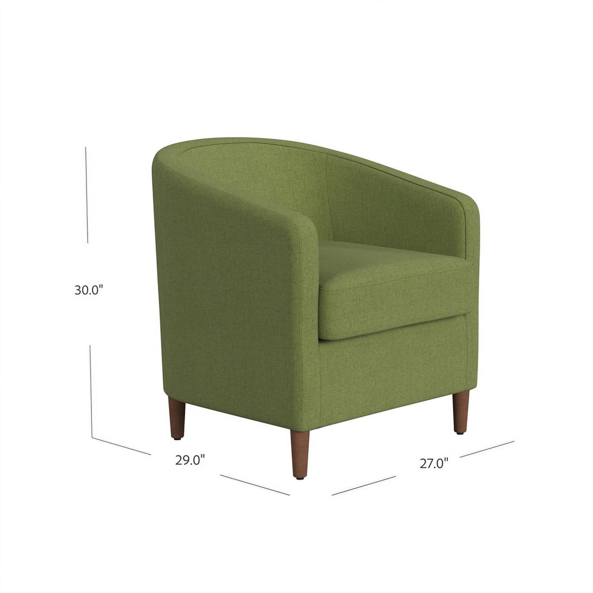Olive Green Barrel Accent Chair Q289