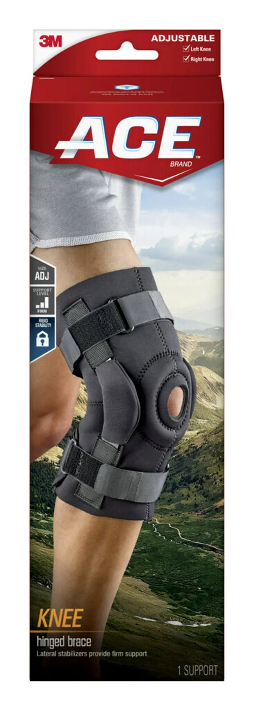 Hinged Knee Brace Black One Size V116436
