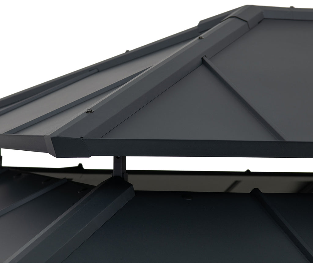 12x16 ft. Steel Hardtop Gazebo with 2-tier Metal Roof Q28148
