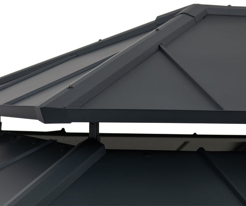 12x16 ft. Steel Hardtop Gazebo with 2-tier Metal Roof Q28148