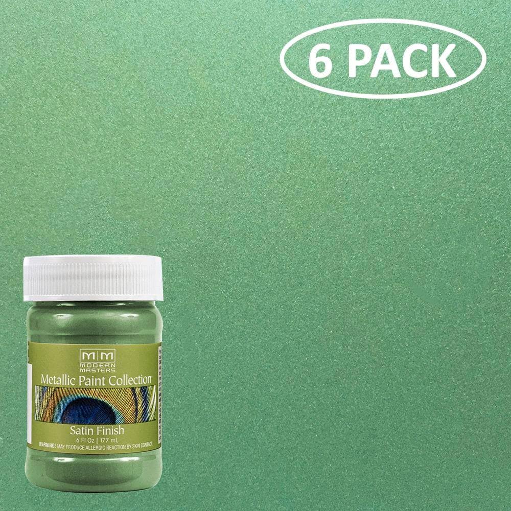 Satin Mystical Green Metallic Paint, 6 oz. (6 Pack) Z7012