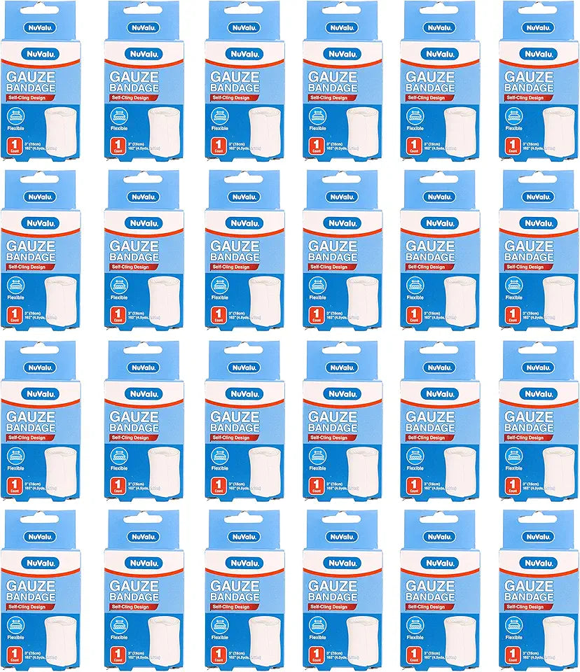 24 Rolls Gauze Bandage Medical Wrap Cloth Pads Flexible Surgical Tape 3" 4.5yds P393