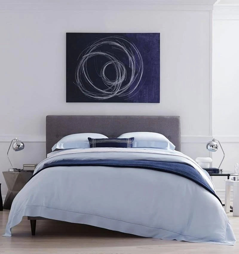 Grey Twin Cotton Fitted Sheet D377648