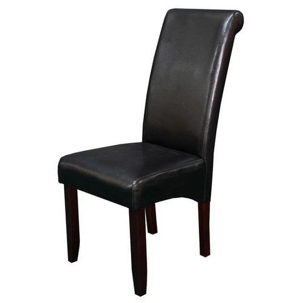 Brown Faux Leather Dining Chairs Set of 2 L322