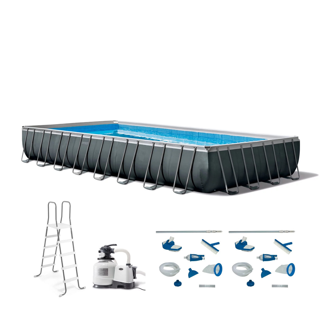 32' x 16' x 52 Rectangular Above Ground Pool Set with Filter Pump T7114