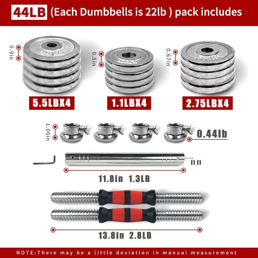 Adjustable Cast Iron Dumbbell Set with Carry Box G828