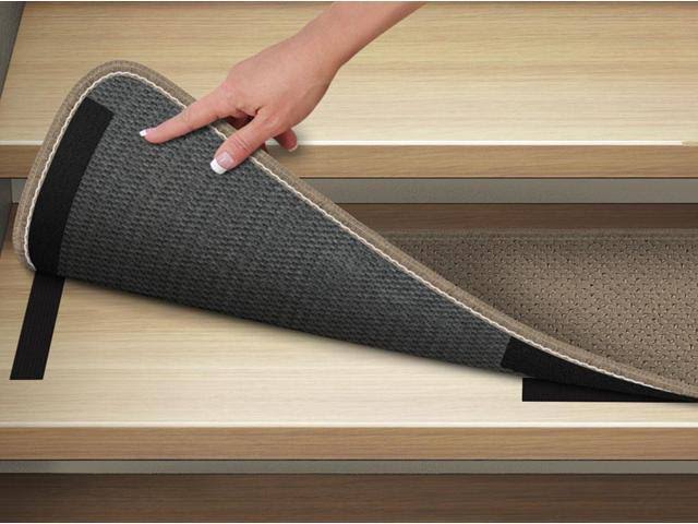 Set of 15 Attachable Carpet Stair Treads Camel Tan 9 in. x 36 in. V252123