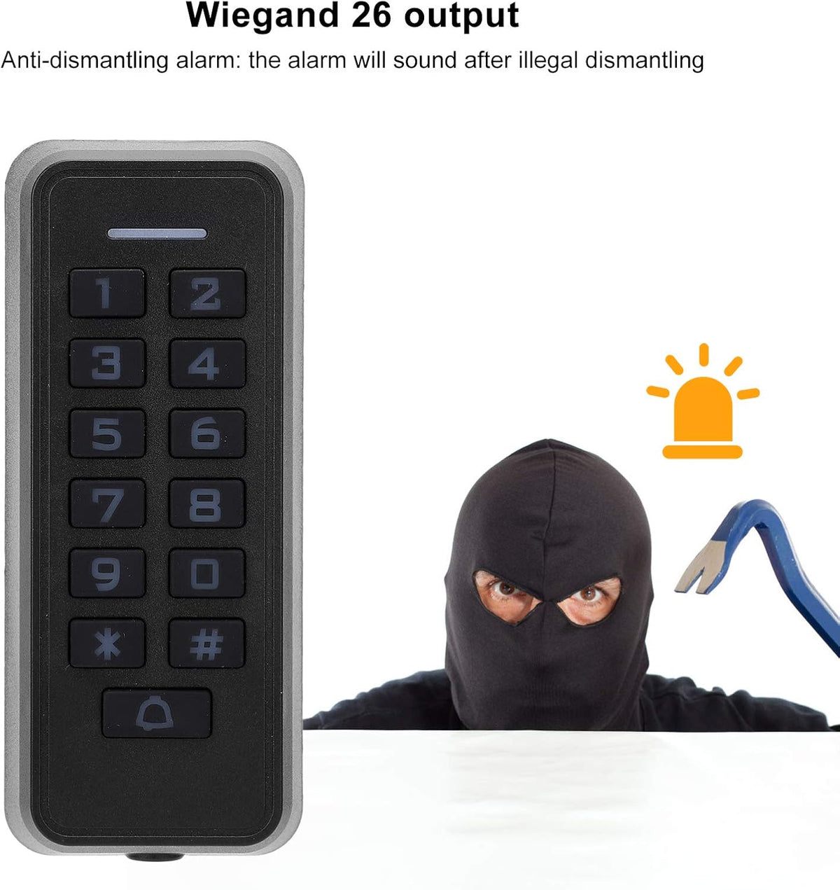 Wireless Access Control Keypad with Backlight, 125KHz RFID Reader, Wiegand26, 10000 Users N969